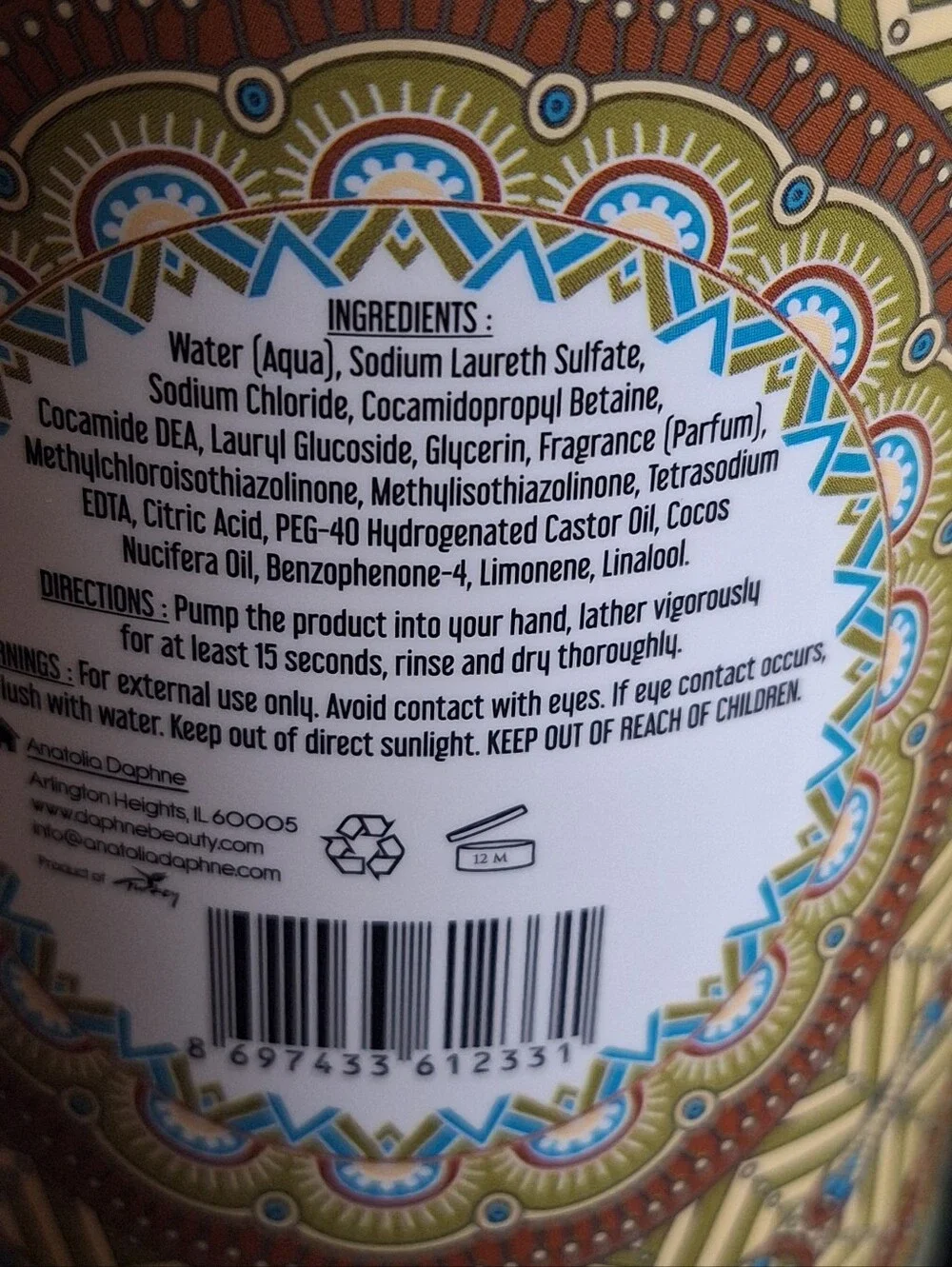2 Pack Mosaic Hand Soap~Coconut & Hibiscus~24.6 oz Each~Pump Top~Kitchen~Bath